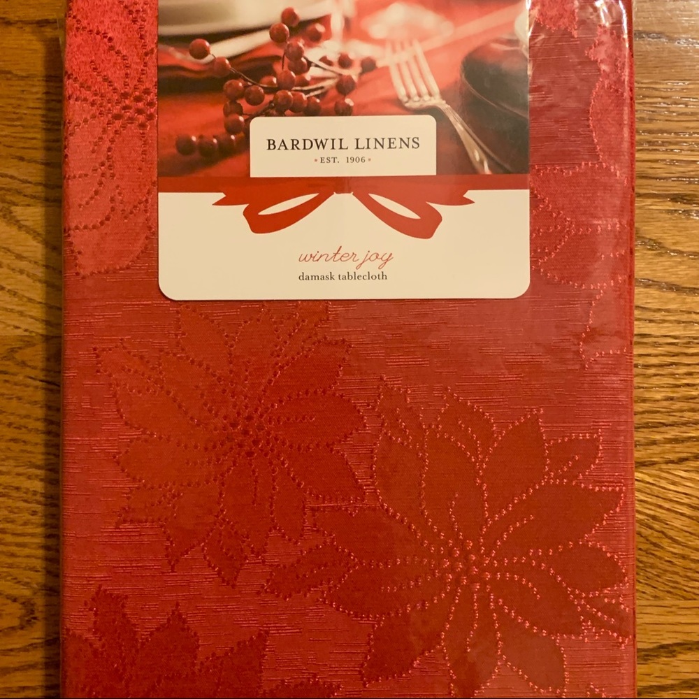 Bardwil tablecloth Winter Joy holiday Oblong Red